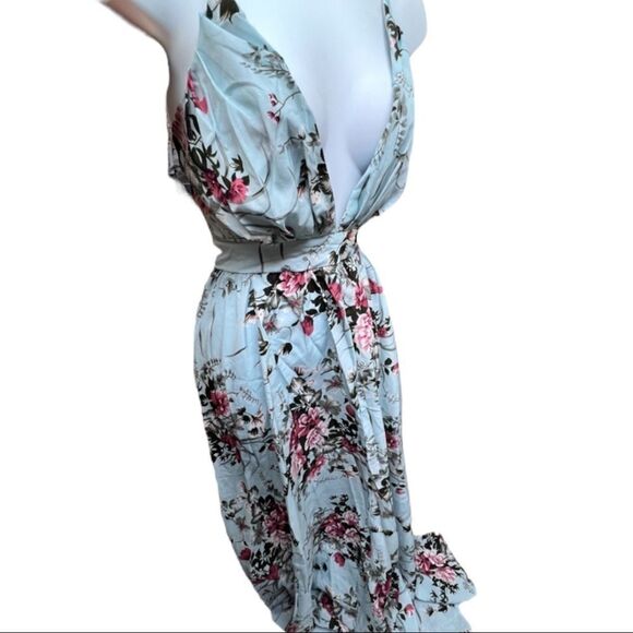 Floral Plunge Criss Cross Maxi Dress‎ - Picture 7 of 8